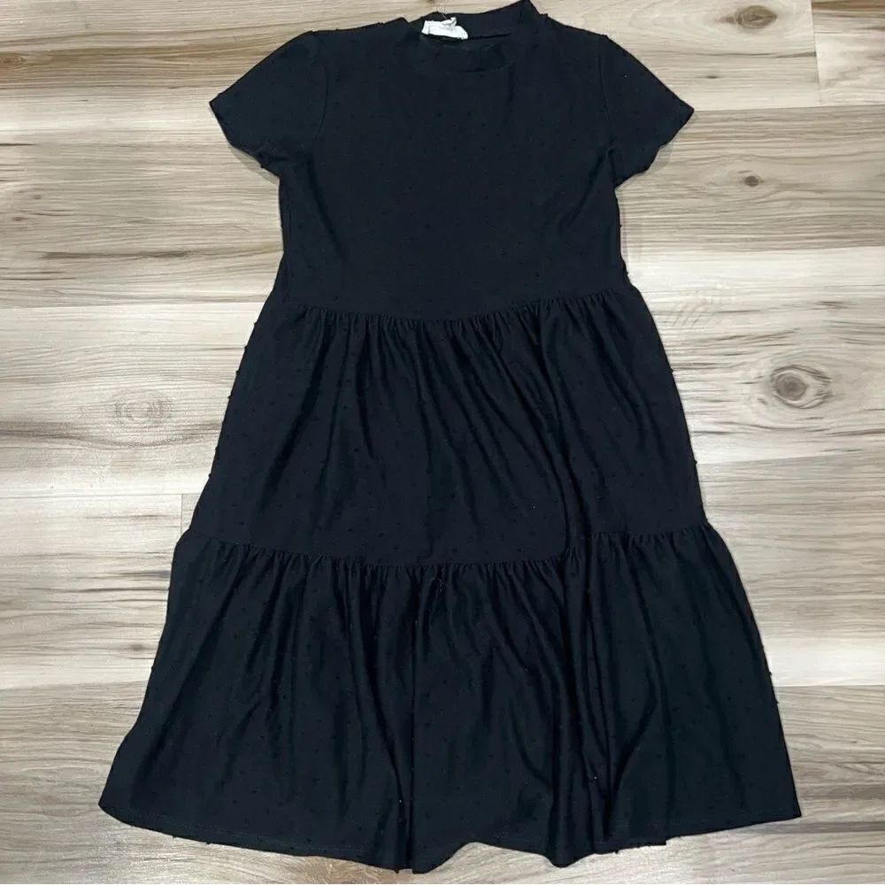 See You Monday Black Tiered Dress Women’s Small